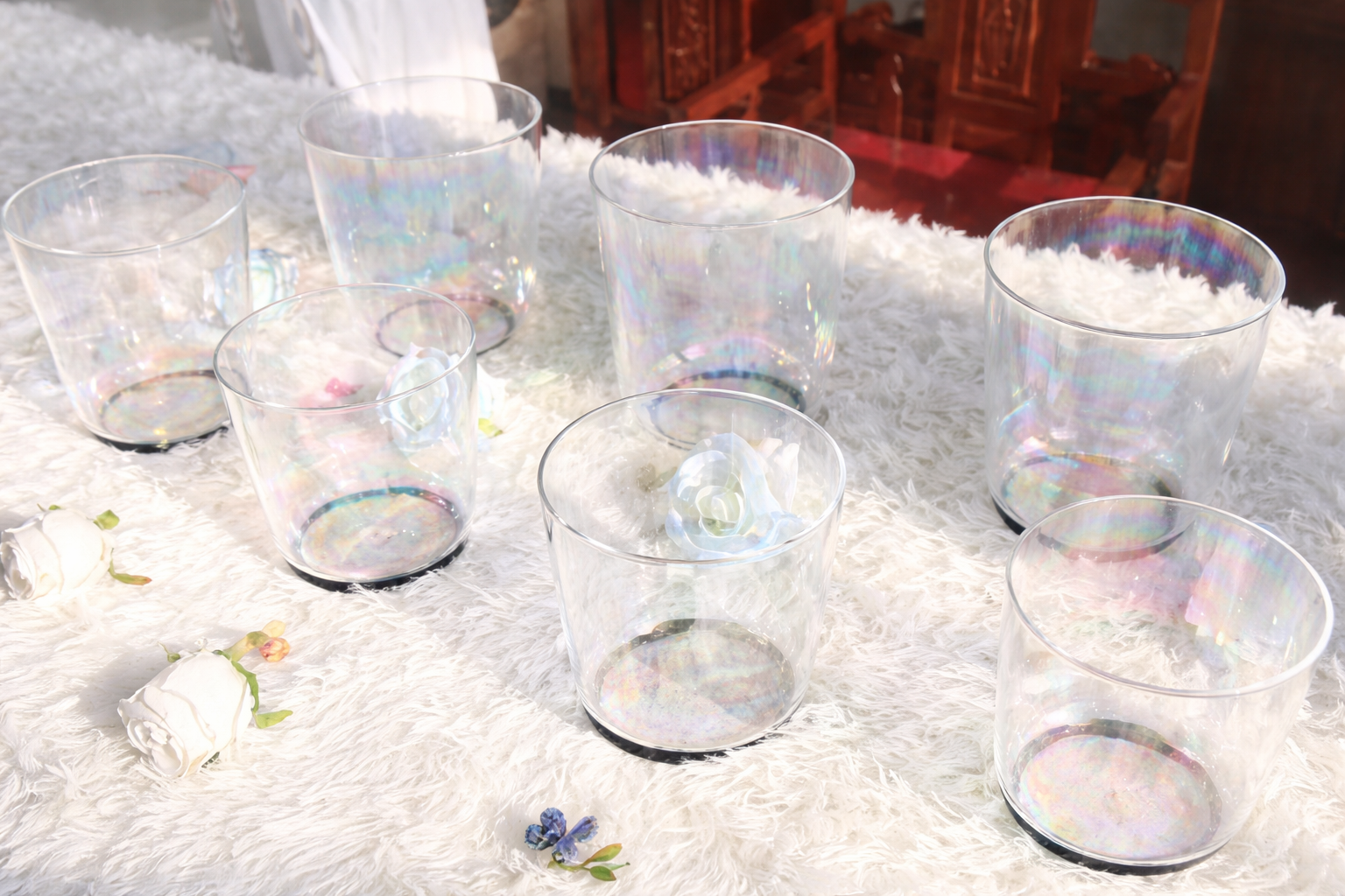 Terratone Clear - 7-Bowl Chakra Set