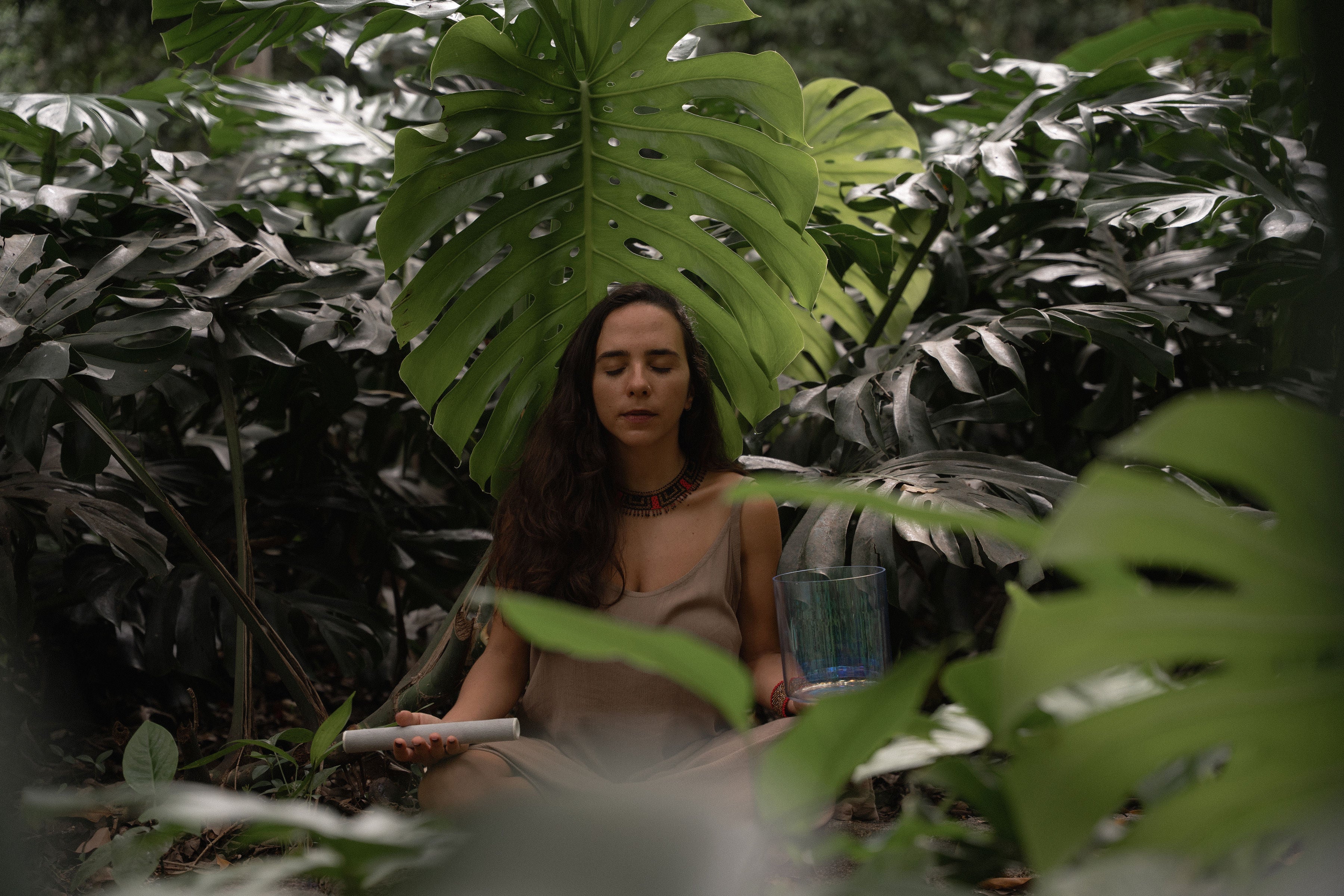 “Sound healing meditation with Terratone crystal singing bowls aligned with the chakras